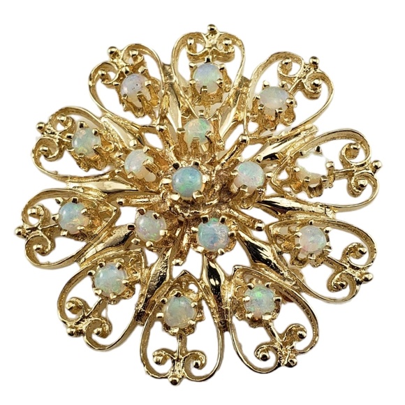 14 Karat Yellow Gold and Opal Brooch/Pendant #16740 - Picture 3 of 6